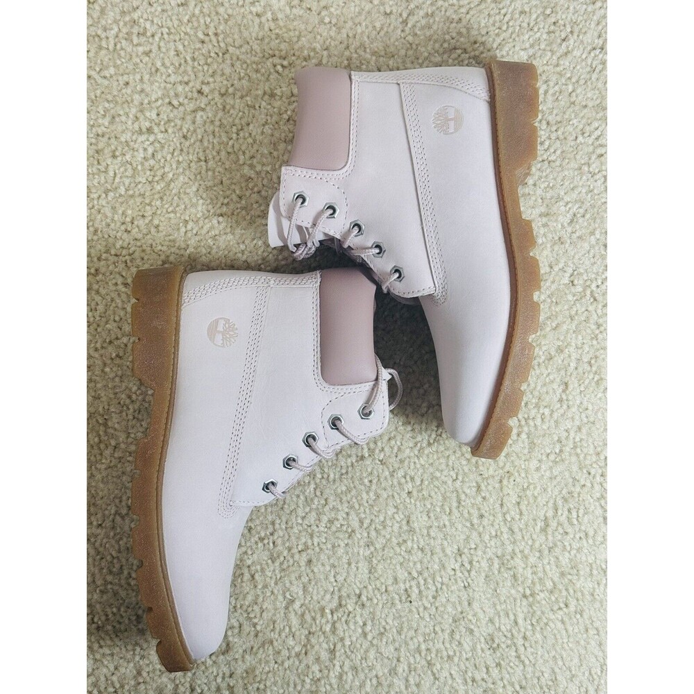 New Timberland Big Girls 6" Classic Water Resistant Boots Sz 2.5 in Light Pink - Picture 5 of 11